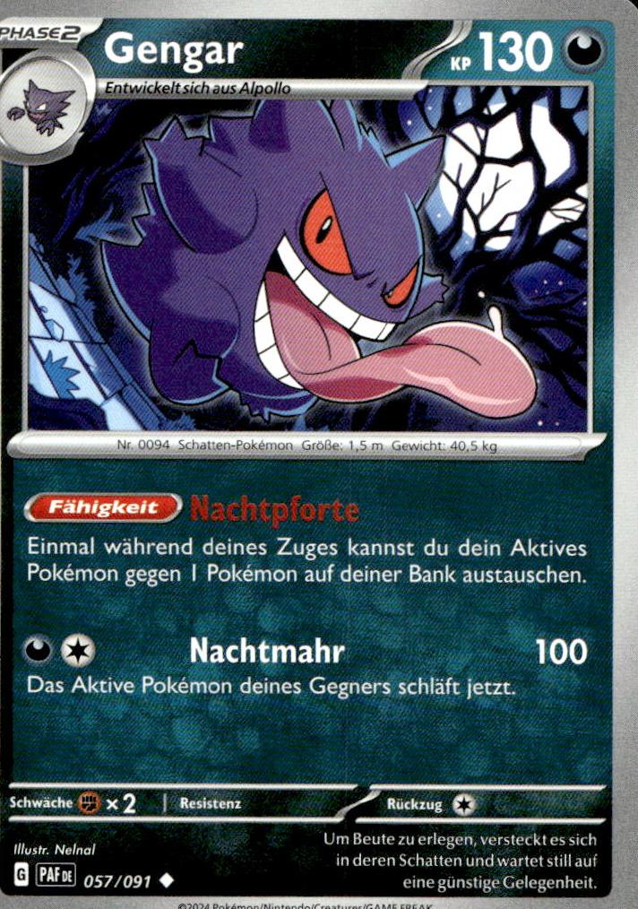 Gengar - Paldean Fates (Uncommon) [PAF-57] German / Near Mint / Normal