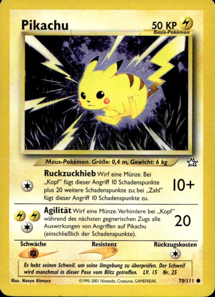 Pikachu - Neo Genesis (Common) [N1-70] German / Excellent / Normal