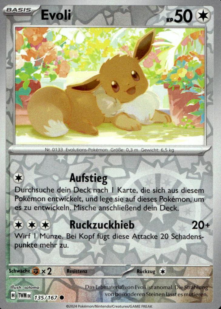 Evoli - Twilight Masquerade (Common) [TWM-135] German / Near Mint / Reverse-Holo Normal