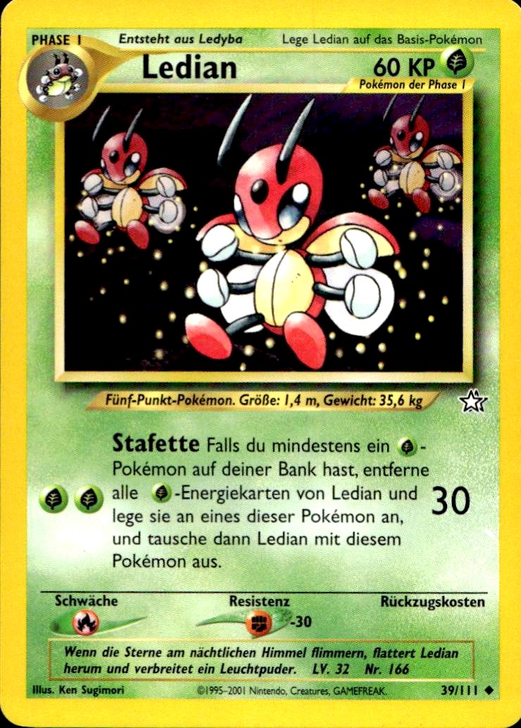 Ledian - Neo Genesis (Uncommon) [N1-39] German / Excellent / Normal