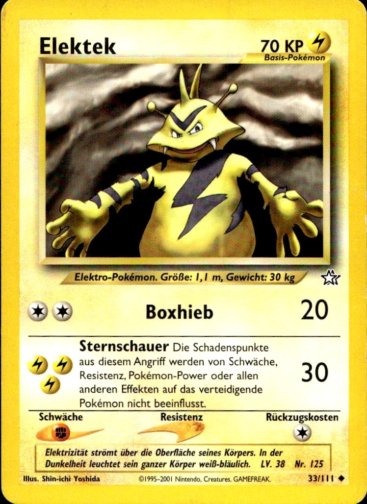 Elektek - Neo Genesis (Uncommon) [N1-33] German / Excellent / Normal