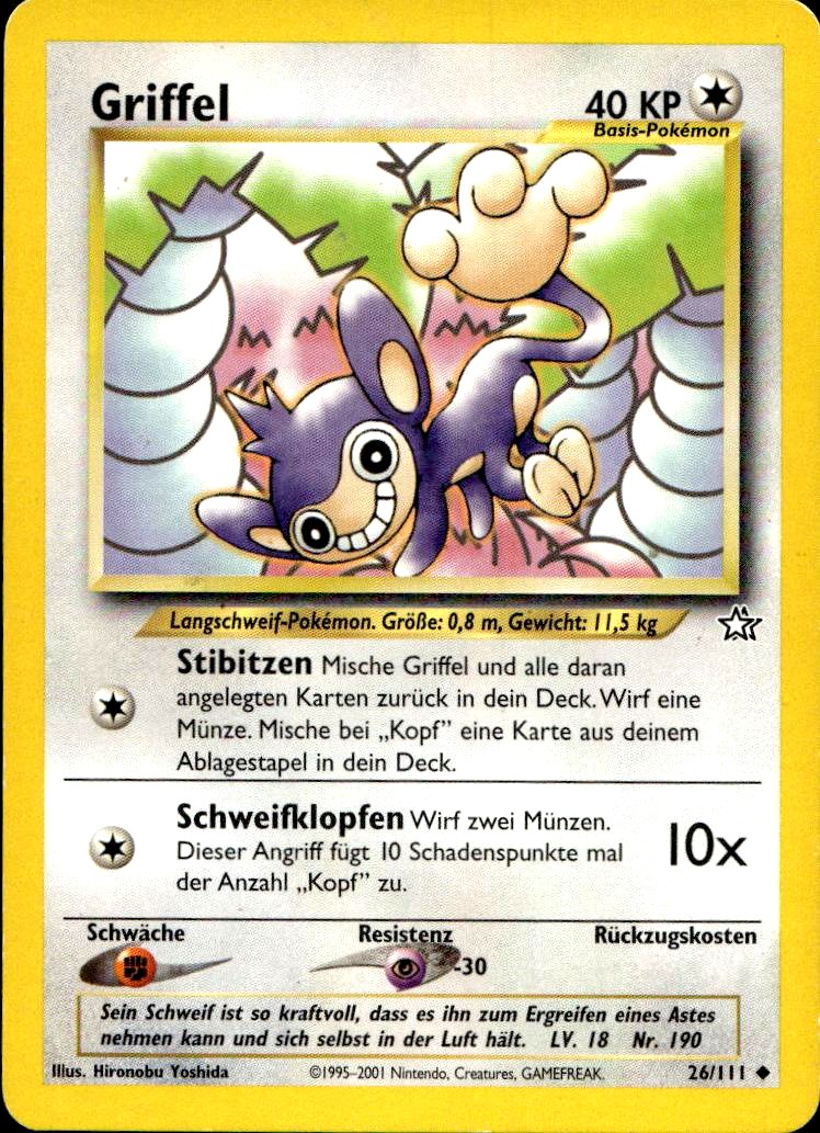 Griffel - Neo Genesis (Uncommon) [N1-26] German / Excellent / Normal