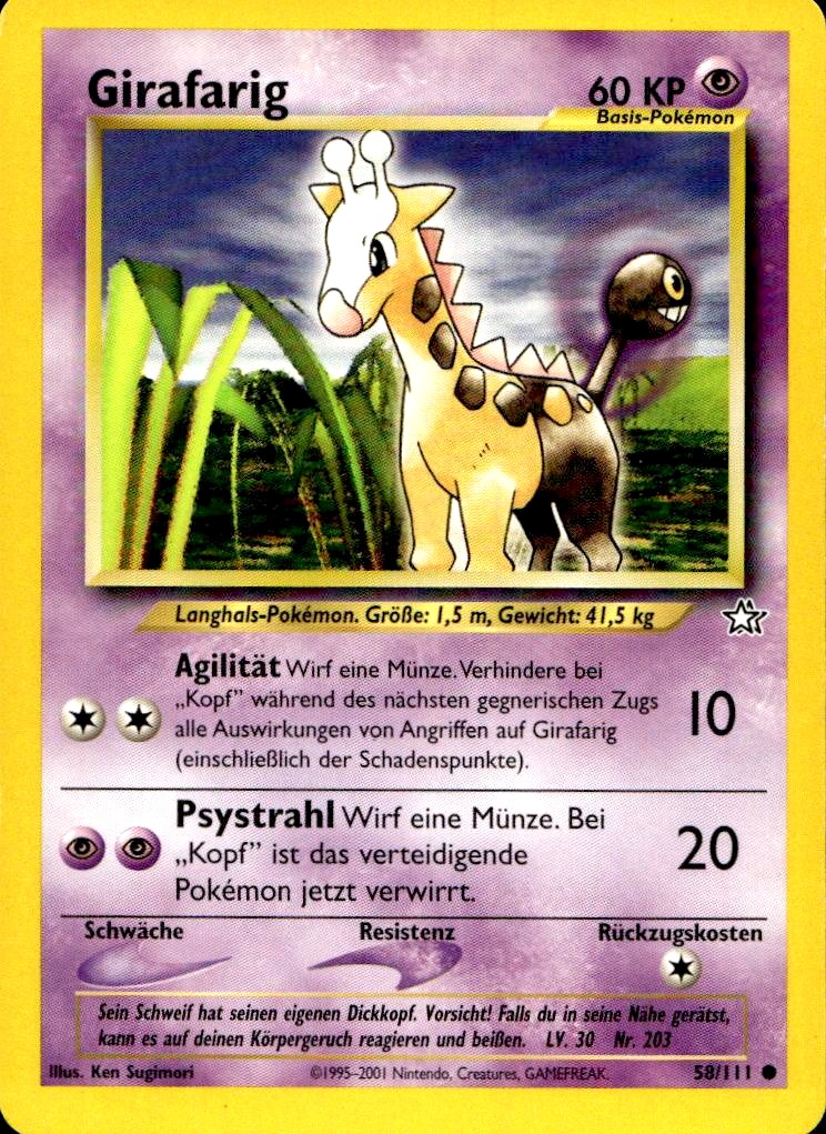 Girafarig - Neo Genesis (Common) [N1-58] German / Excellent / Normal